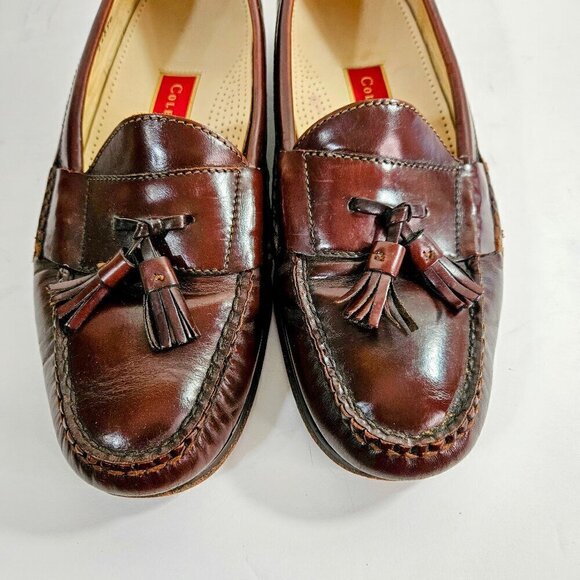 Cole Haan Pinch Shawl Tassel Brown Leather Men's Slip On Classy Loafer Size 10 - Picture 3 of 5